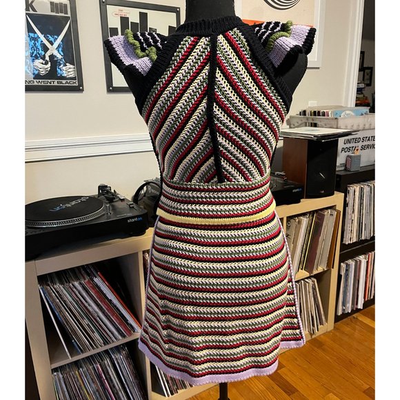 ALEXACHUNG rare colorful striped knit top and skirt set from first collection - Picture 9 of 11